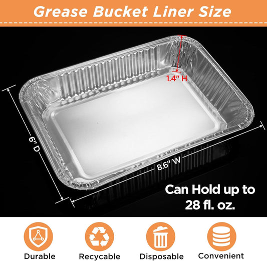 20 Pack Weber Grills Compatible Drip Pans 6415 for Weber Grills Spirit Gas Grills, Q Grills, Genesis and Genesis II LX 200 300 Series Disposable Aluminum Foil Grease Trays 6 x 1.4 x 8.6 Inches