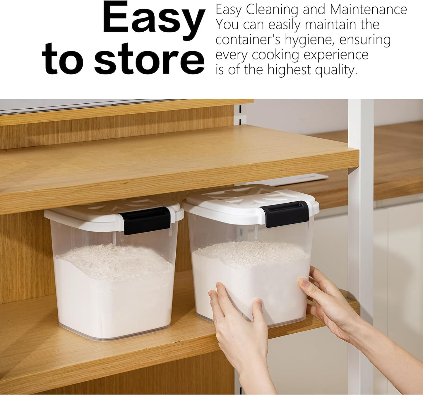 Rice Container - Flour Rice Dispenser 20lbs/10kg/10.6qt Food Grain Cereal Bins Pet Food Storage Laundry Pods Container for Household Pantry Organization (20lbs)