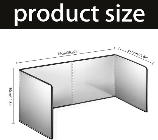 Splatter Screen - 4 Sided Stainless Steel Grease Splatter Guard for Frying Pan, Fine Mesh Oil Splash Protector, Stove Top Splatter Shield, Easy Clean & Durable Kitchen Essential