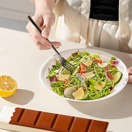 Fork And Spoon Set for Lunch Box - Reusable Portable Liquid-fillable Supplies with Chocolate Shape Box | Reusable Utensils Set with Case | for Family Friends Daughter Son Eating Dining Outdoor Camping