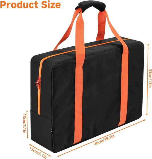 Cosmos BBQ Tool Storage Bag Grill Accessory Storage Bag Grill Utensil Carry Bag Grilling Hardware Tote Bag Container Foldable Grill Tool Replacement Bag for Outdoor Camping Barbecue, 18.1x5.1x13 Inch
