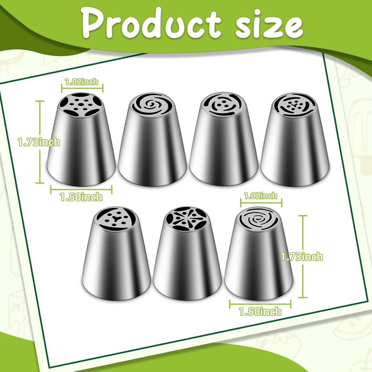 Suuker Russian Piping Tips Set, 7 Pieces