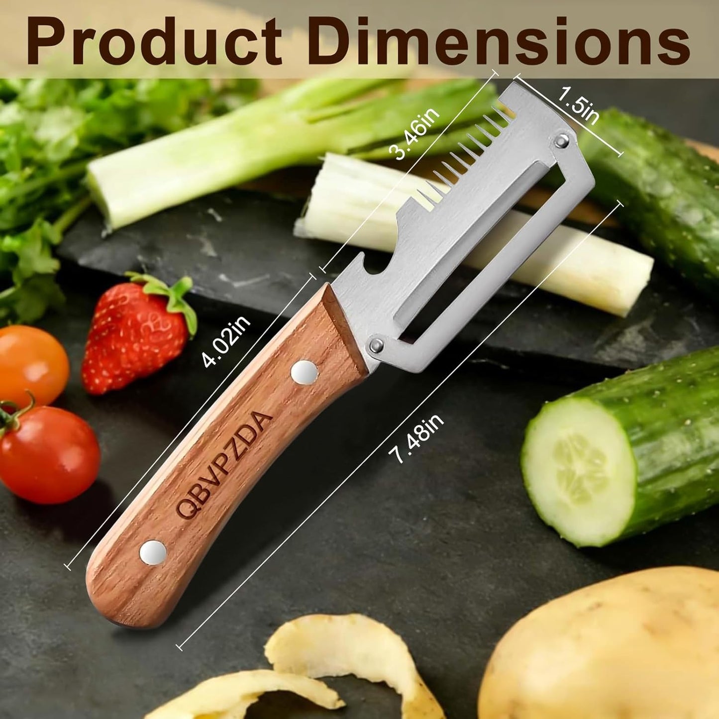 Multi Functional Vegetable Peeler Julienne Hand Held Opener 3 in 1 Easy-Clean Stainless Heavy Duty Steel Thickened for Kitchen Fruit Potatoes Cabbage Graters Slicer Shredder(Julienne Slicer(1pc))