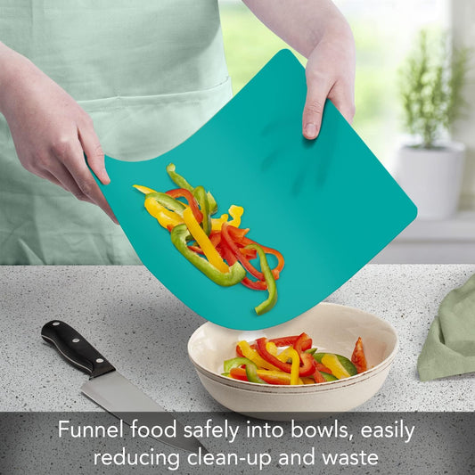 Cut N' Funnel Multi-Color Cutting Board Mats 4 Pack