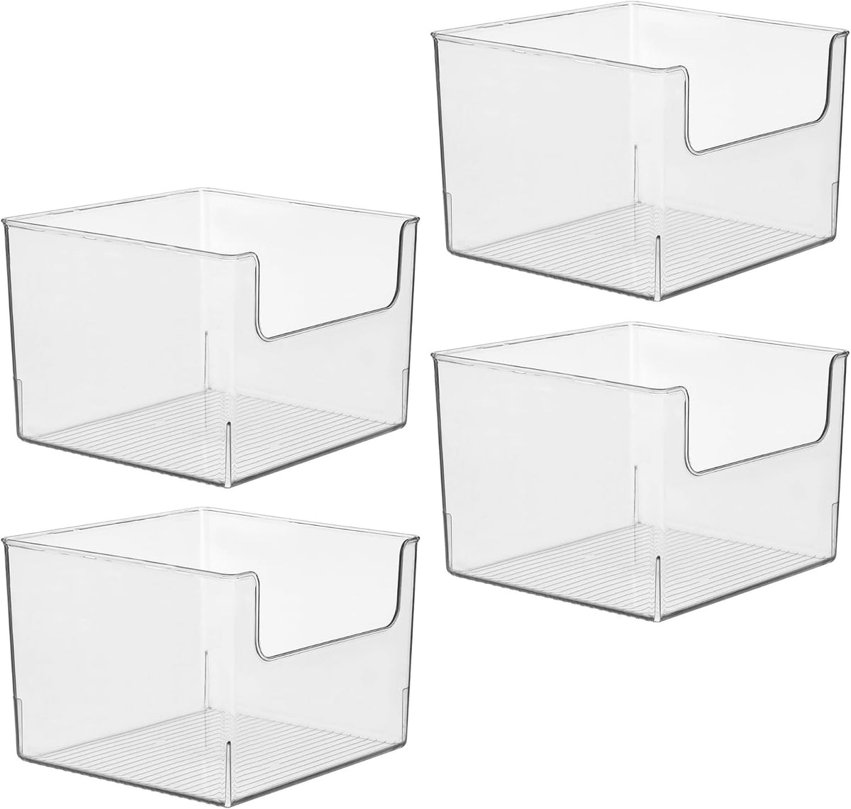 iDesign Open-Front Storage Bin, Clear | Kitchen, Pantry, Bathroom, Home Office, Made in USA