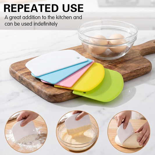 10 Pcs Dough Scraper, Bench Scraper for Bread Dough, Flexible Bowl Scrapers