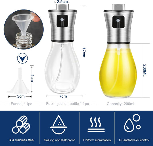 Glass Olive Oil Sprayer for Air Fryer & Grill – 1g Precise Oil Control