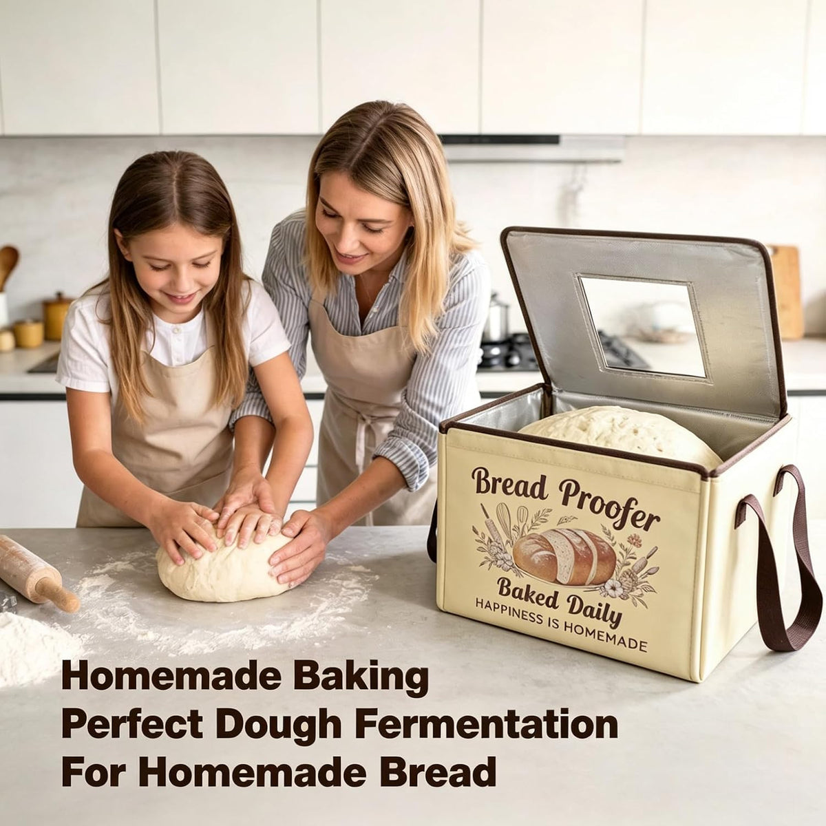 Folding Bread Proofing Box, 3-Sided Heating Dough Proofer for Home Baking