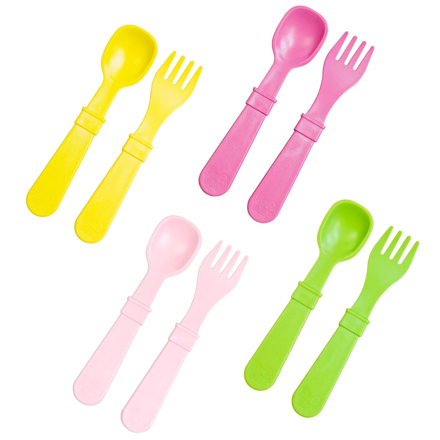 Re-Play Toddler Forks and Spoons Set - 4x4 Utensils Set for Kids - Dishwasher and Microwave Safe - Made in USA - Set of 8-5.8" x 1.2" x 0.2" - Princess