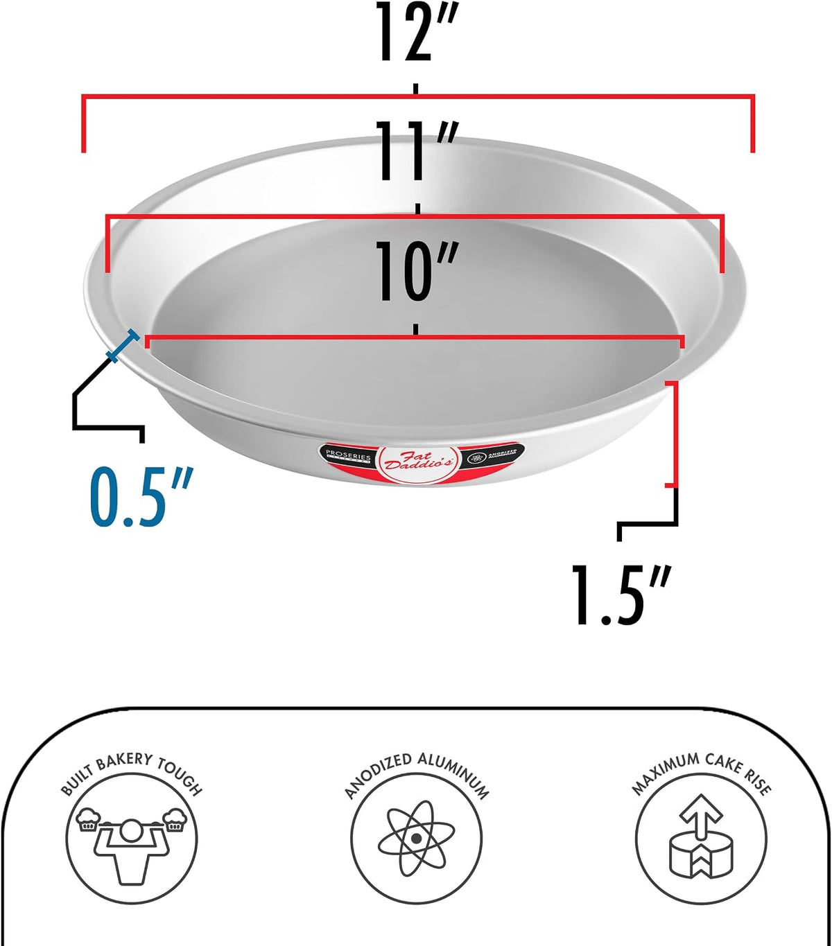 Fat Daddio's PIE-6 Anodized Aluminum Pie Pan, 6 x 1.5 Inch