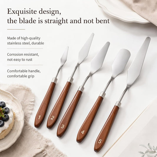 5 Pcs Cake Cream Spatula,Offset Spatula Palette Knife for Cake Decorating