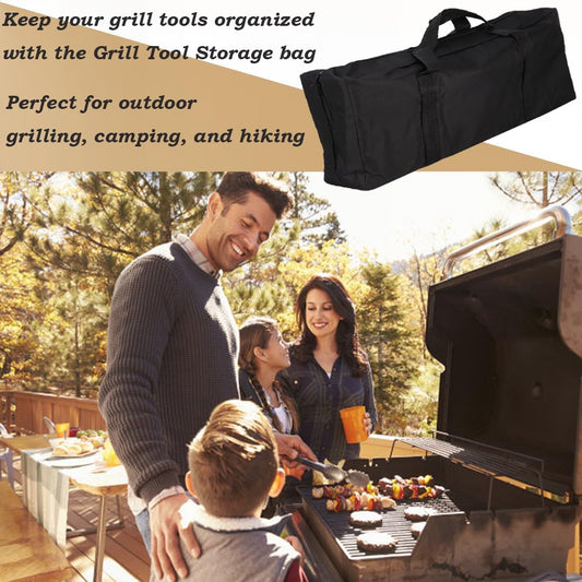 BBQ Tool Storage Bag,Grill Utensil Storage Bag Oxford Grilling Bags for Outdoor Grilling Waterproof Foldable Cooking Tools Bag Carry Bag for Camping Car Trip Outdoor Camping