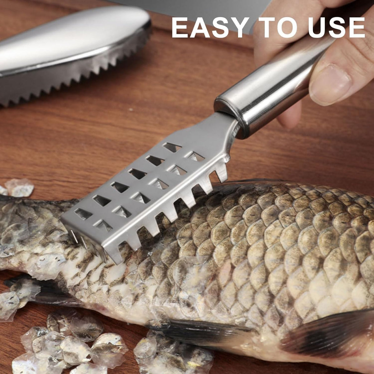 2Pcs Fish Scaler Fish Scale Remover Stainless Steel Portable Quick Skinner