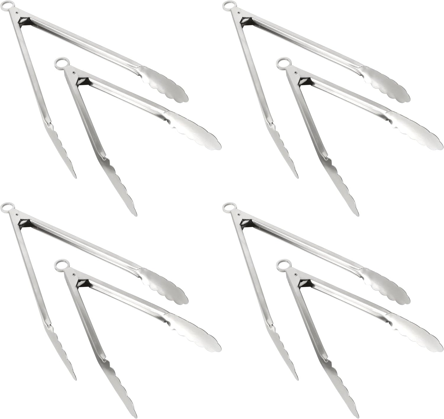 Martha Stewart Richburn 2-Piece Stainless Steel Tongs Set – 12-Inch and 9-Inch Kitchen Tongs for Grilling, Serving, and Cooking