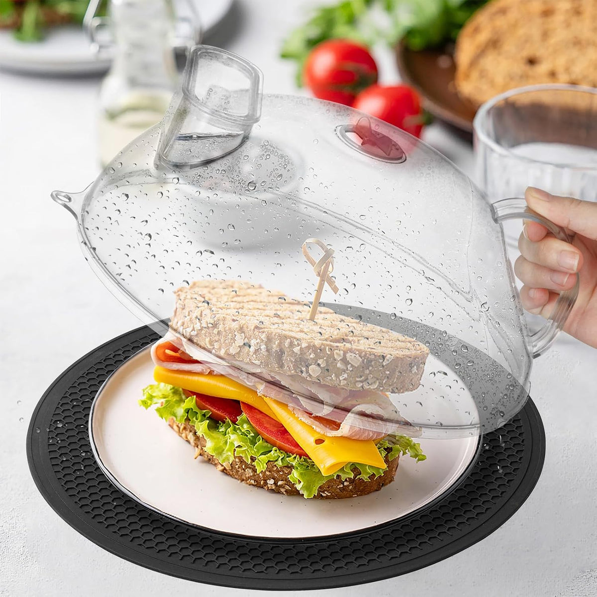 Microwave Splatter Cover, Clear, 10" Plate & 12" Mat