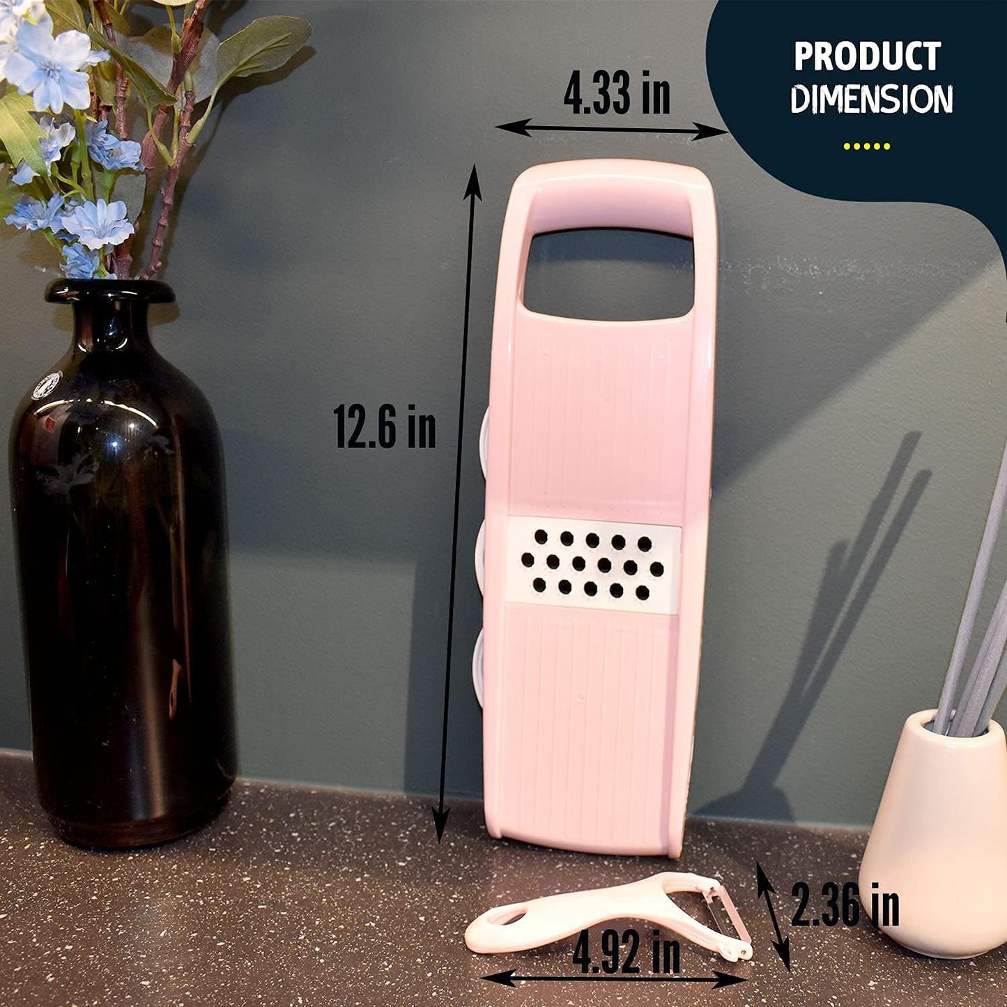 NACOLUS 5 in 1 Mandoline Slicer Vegetable Slicer Mandolin Multi Blade Potato Veggie Slicer Vegetable Cutter Julienne Shredder Potato Slicer Green