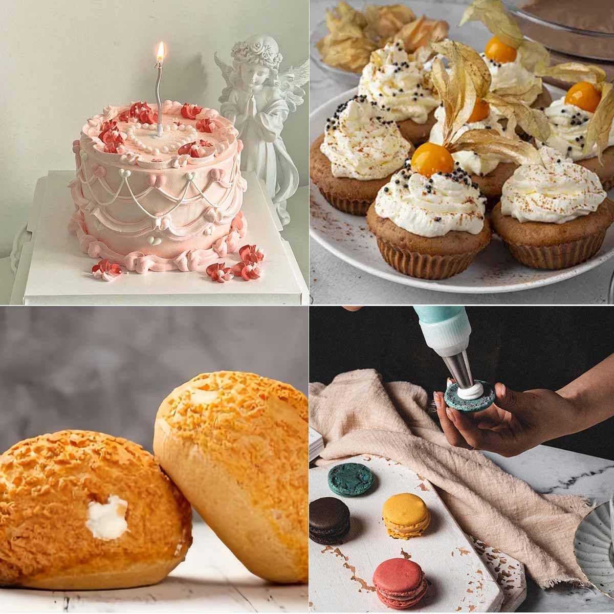 20 PCS Round Piping Tip Stainless Steel Cream Cupcake Nozzles Frosting Macaron Cake Decorating Tools Multipurpose Pastry Piping for Small Pastries Puffs Cupcakes Filling Donuts Other Pastries(5 Sizes)