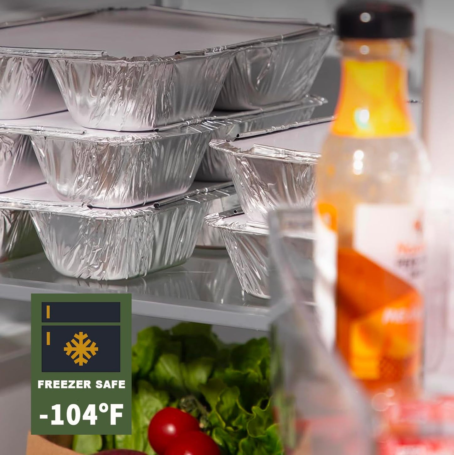 3 Compartment Aluminum Foil Takeout Trays with Paper Lids, 50 Pack – Disposable Divided Meal Prep Containers for Full Meals, Portion Control & Takeout, 820ml / 28oz, 8” × 6” × 1.5”
