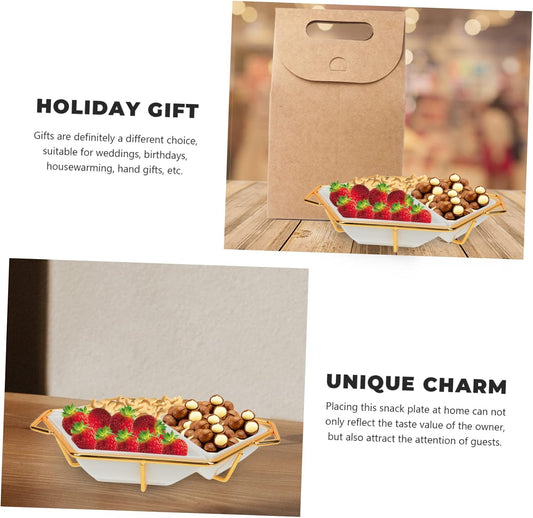 Diamond Platter - Multi-Grids Snack Tray for Dried Fruits Cookies and Candies - Ideal for Kitchen Dining Picnics and Gatherings