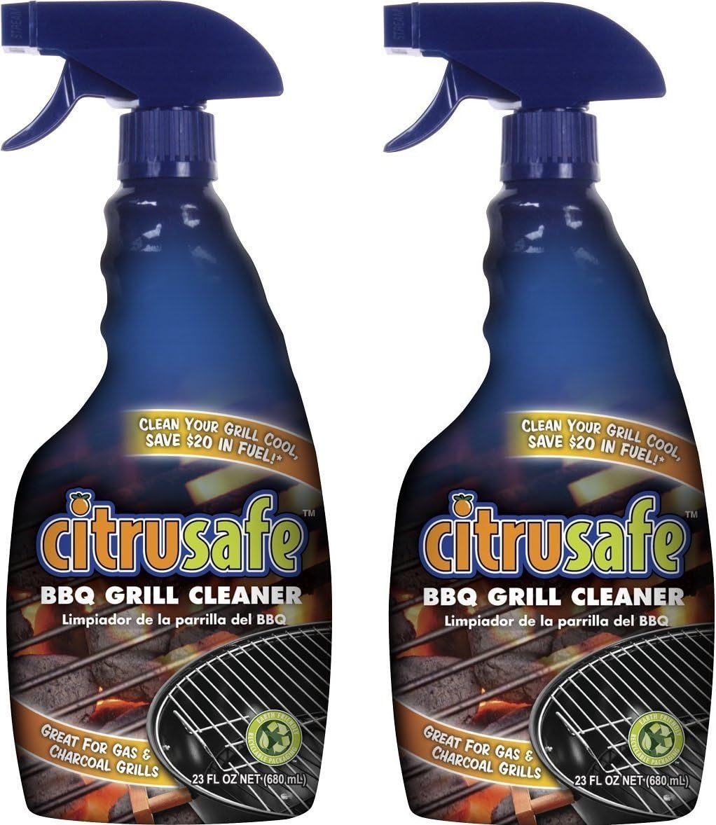 Grill Cleaning Spray - BBQ Grid And Grill Grate Cleanser By Citrusafe (23 oz) (2, 23 oz)