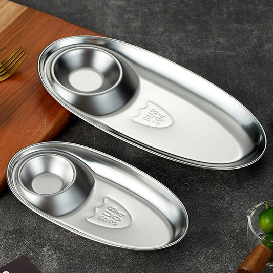 2Pcs Chip and Dip Serving Platter Divided Platter Tray Serving Dish