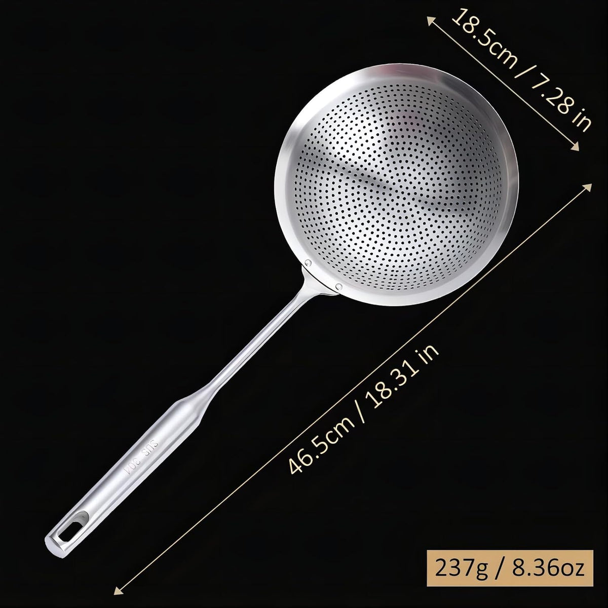 GREATLINK Large Professional Skimmer Slotted Spoon,304 Stainless Steel Slotted Spoon With Extra Large Bowl & Comfortable Handle,Durable Food Grade Strainer Spoon, Draining Frying For Kitchen Cooking