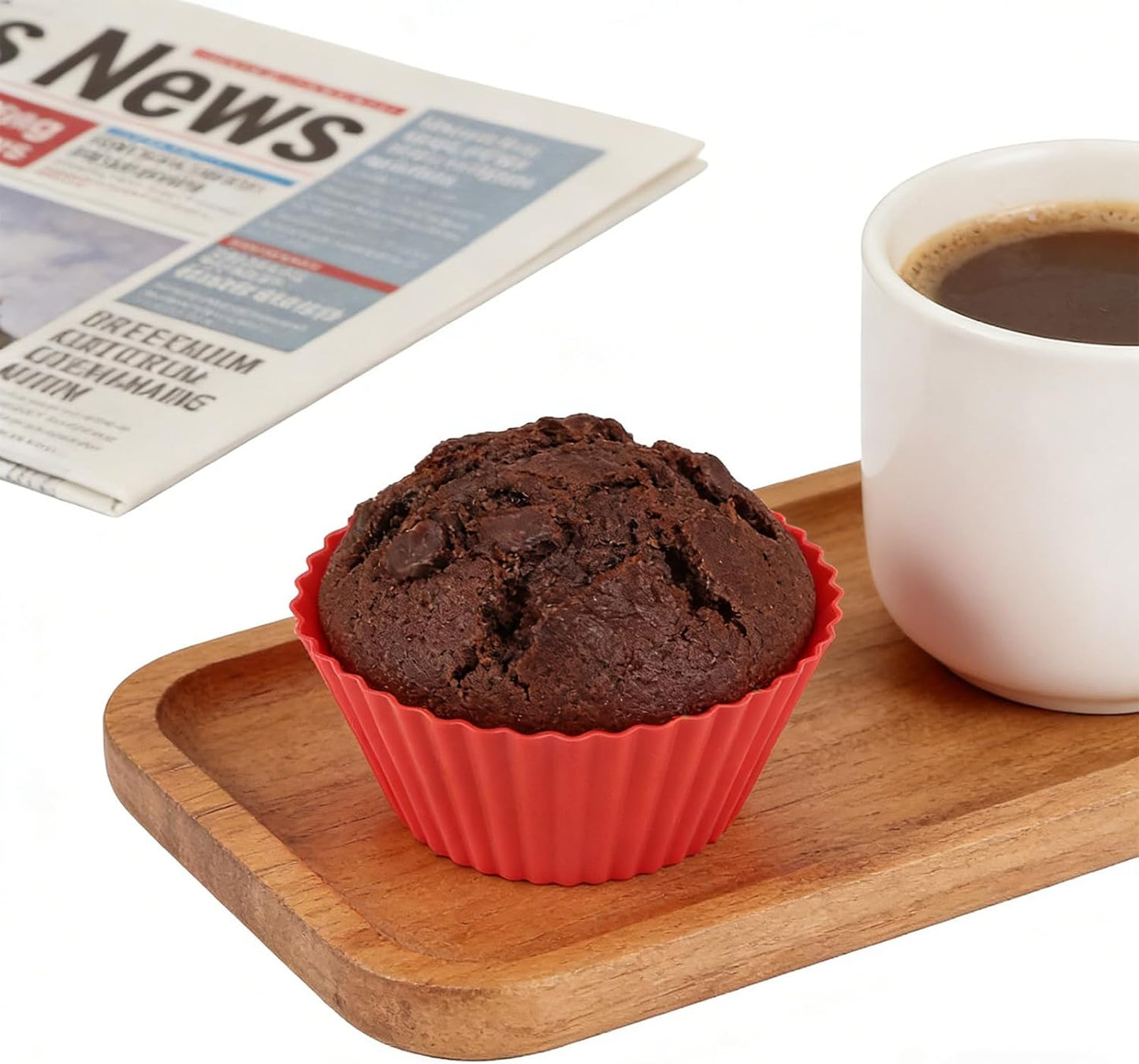 Silicone Muffin Pans for Baking Reusable & Non-stick Silicone Muffin Cupcake Liners Set 12 Pack Red