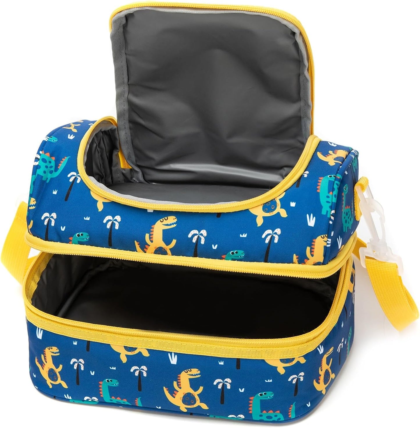 Insulated Kids Dual Compartment Lunch Bags Tote for Girls Boys Toddler School Picnic Food Cooler Thermal with Strap Lunch Boxes Blue Unicorn