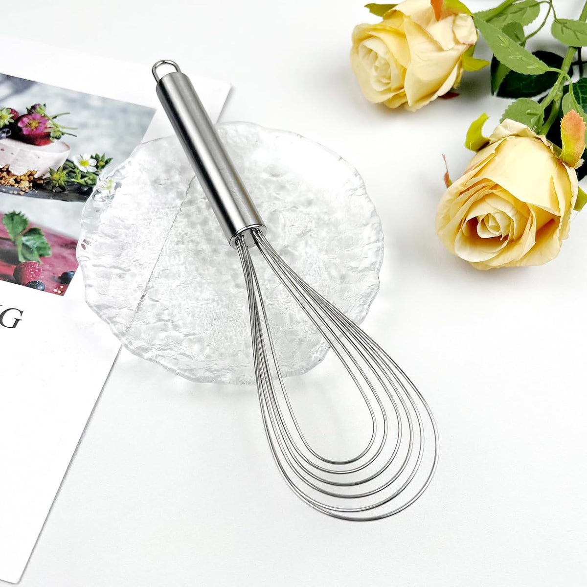 10 Inch Fat Whisk – Heavy-Duty Stainless Steel Whisk for Beating, Mixing & Stirring Sauces, Batter, and More