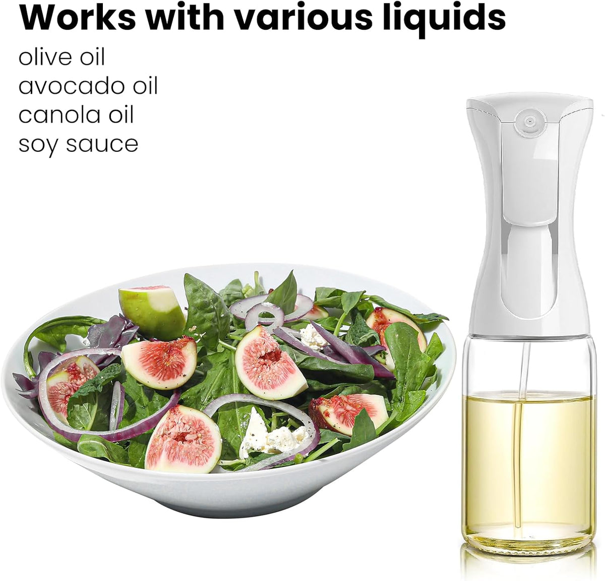Mistifi Oil Sprayer 150ml glass bottle. Upgraded Version.Fine Mist Spray Bottle for Air Fryer, Olive Oil, Avocado Oil, Healthy Nonstick Frying, Commercial & Home Kitchen Use (PS635)