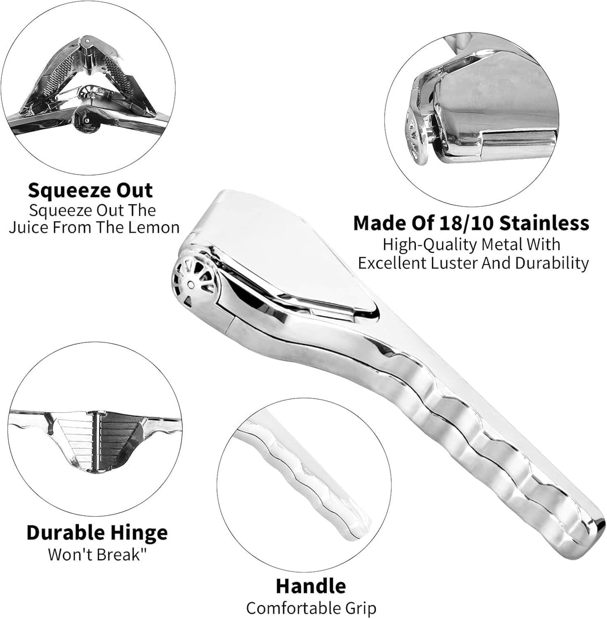 Stainless Steel Lemon Squeezer, Hand Press Citrus Juicer for Lime & Orange