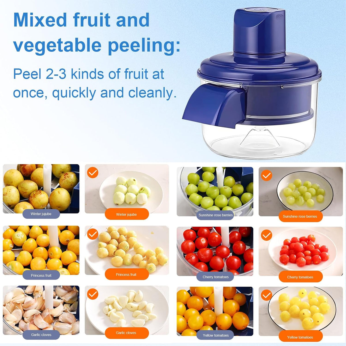 Grape Peeler, Electric Garlic Peeler Machine for Cherry Tomatoes