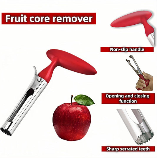 Premium Stainless Steel Apple Corer, Red