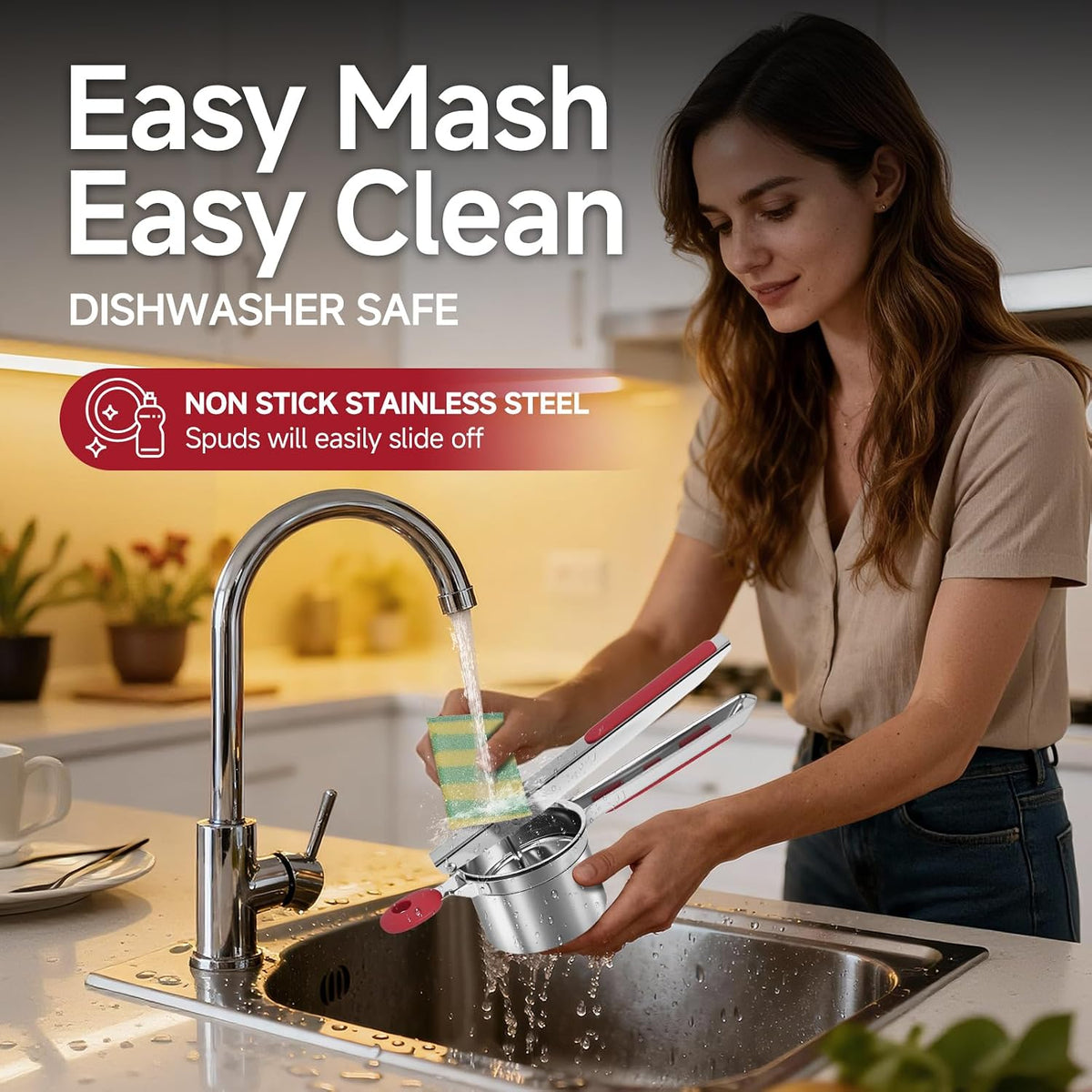 Potato Ricer for Mashed Potatoes-Stainless Steel 15oz