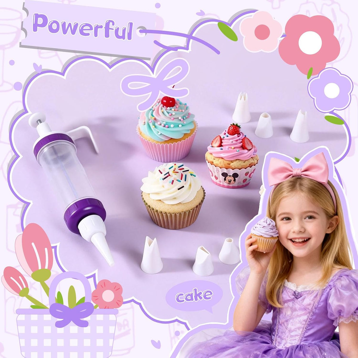 JAYVAR Dessert Decorating Syringe Set, Icing Dispenser Tool