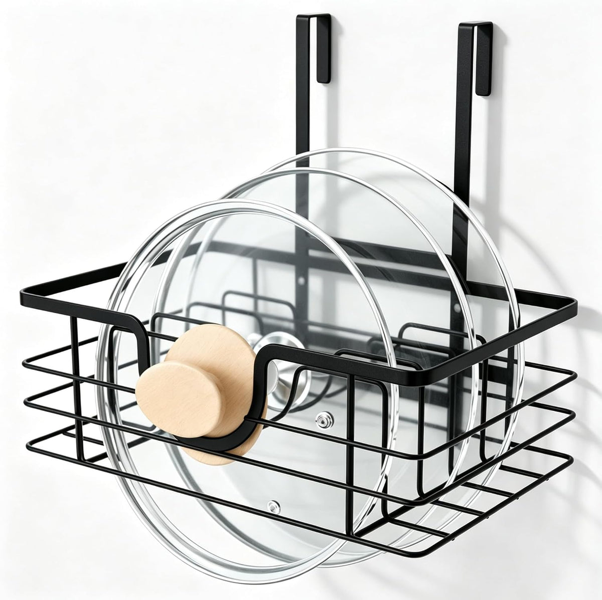 Pot Lid Organizer for Cabinet, Adjustable Height Pan Lid Holder