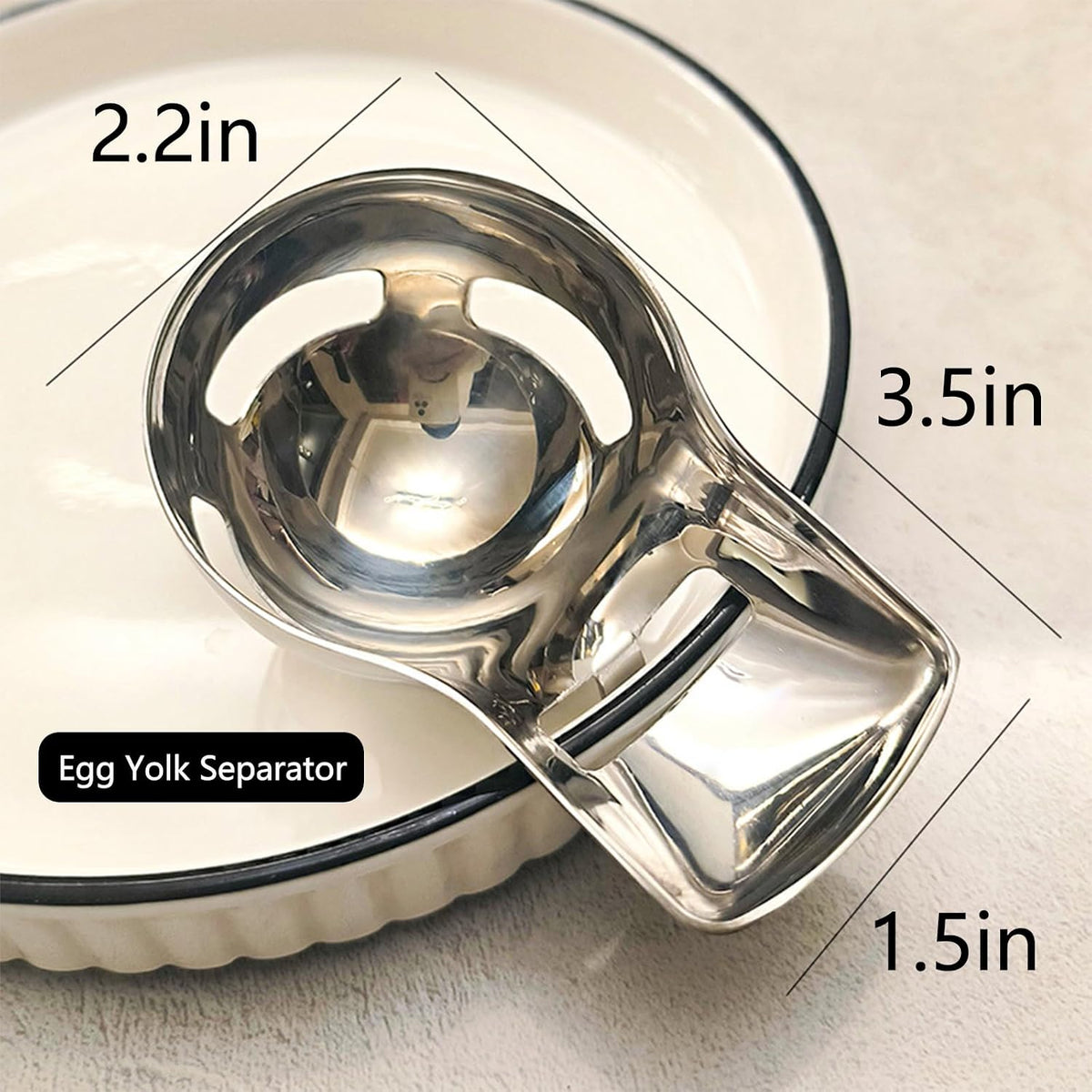Egg Yolk Separator, Egg Cracker Tool for Raw Eggs, Food Grade Stainless Steel Egg White Separator, Cute Kitchen Accessories
