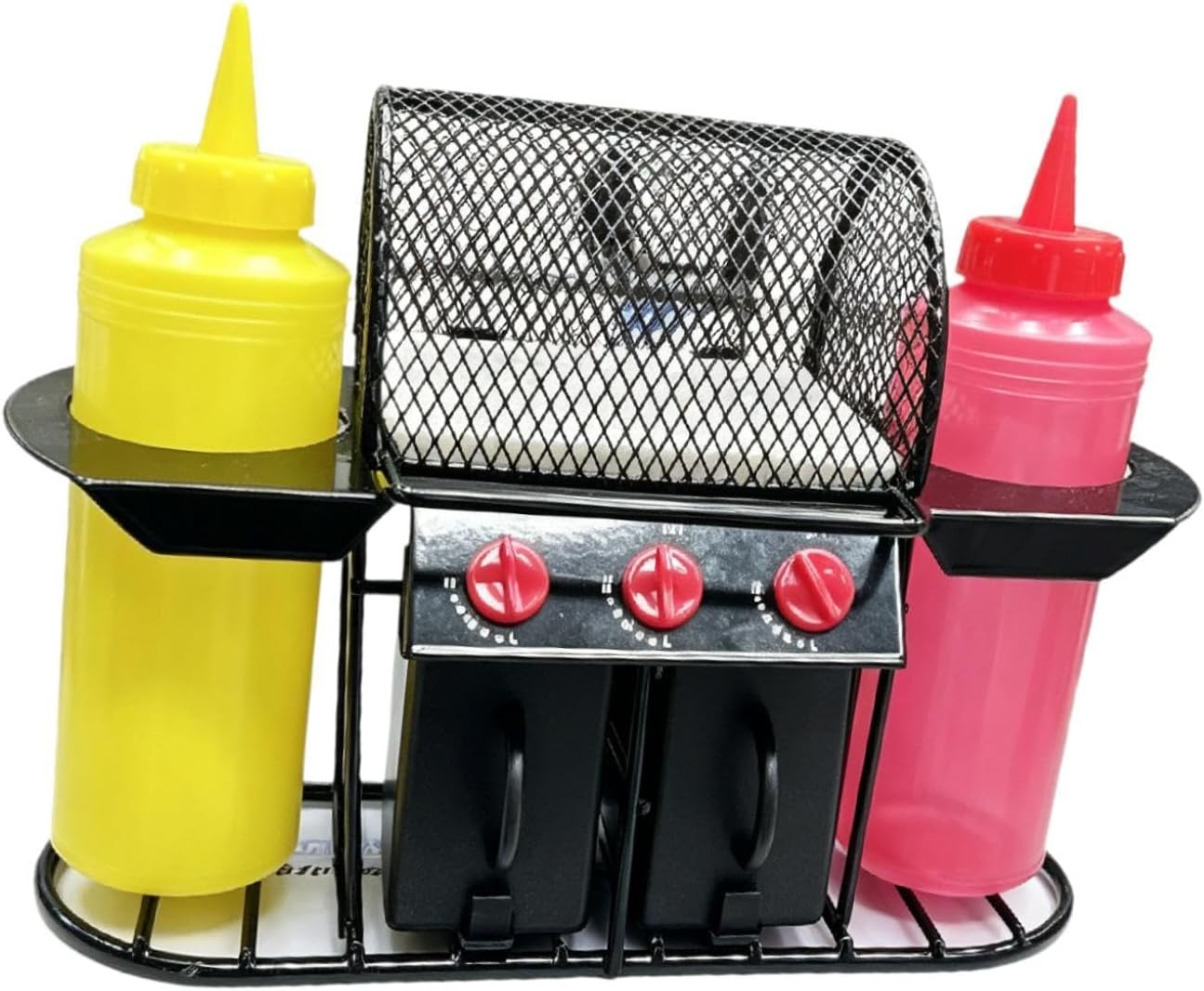 Fenteer Grill Shelf Essentials Kitchen Barbecue Seasoning Storage Rack Sturdy Rack Black Condiment Shelf Utensil Organizer