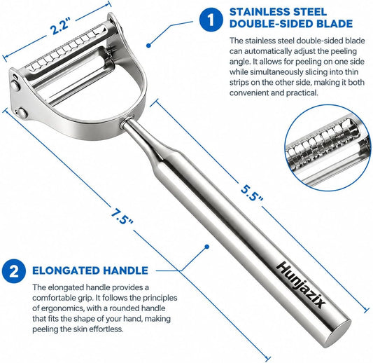 2 in 1 Stainless Steel Julienne Vegetable Peeler for Kicthen
