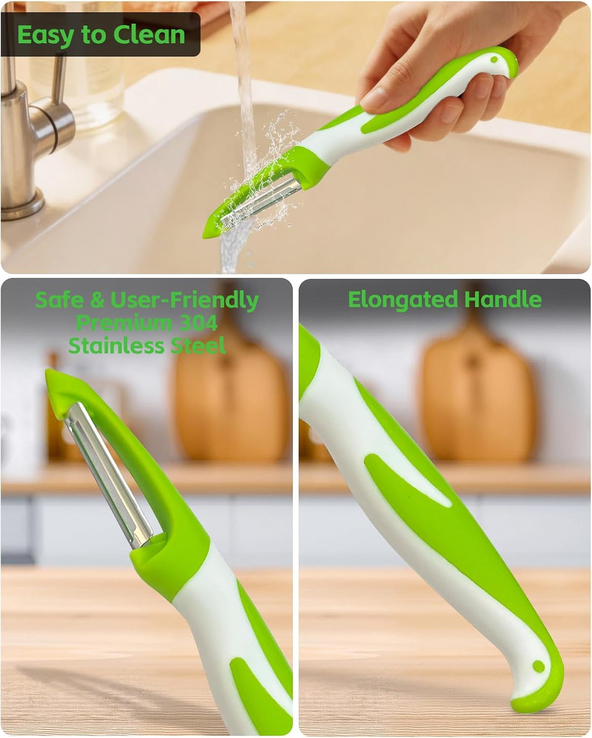 Kitchen Vegetable Peeler, Fruit Carrot Zucchini Cucumber Vegetable, Y Vegetable Peeler 3-in-1 Serrated Blade and Standard Blade Rotation Design, Non-Slip Grip