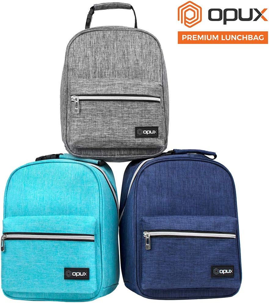 opux Lunch Box for Girls Boys Kids, Insulated Leakproof Lunch Bag, Reusable Teen Lunch Boxes for School, Medium Large lunchbox for Women Men Adult for Work with Front Back Pocket (Purple)
