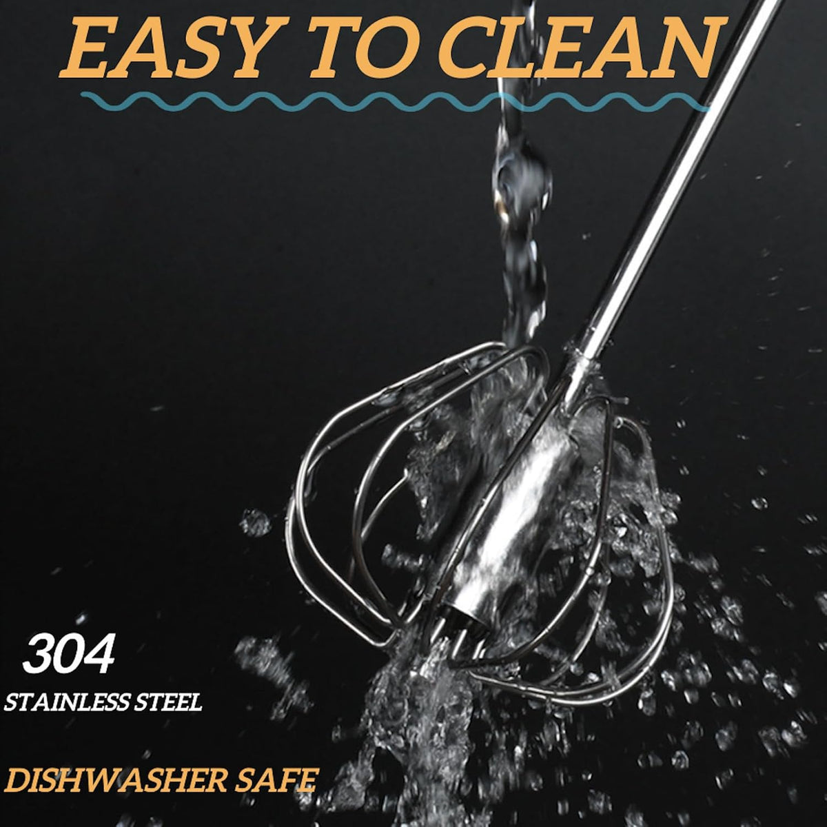 12 Inch Stainless Steel Egg Whisk - Hand Push Rotary Whisk Blender - Versatile Milk Frother, Hand Push Mixer Stirrer for Beating & Stirring, Whisking, Blending