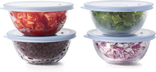 OXO 11205500 Good Grips 8-Piece Glass Prep Bowl Set, One Size, Clear