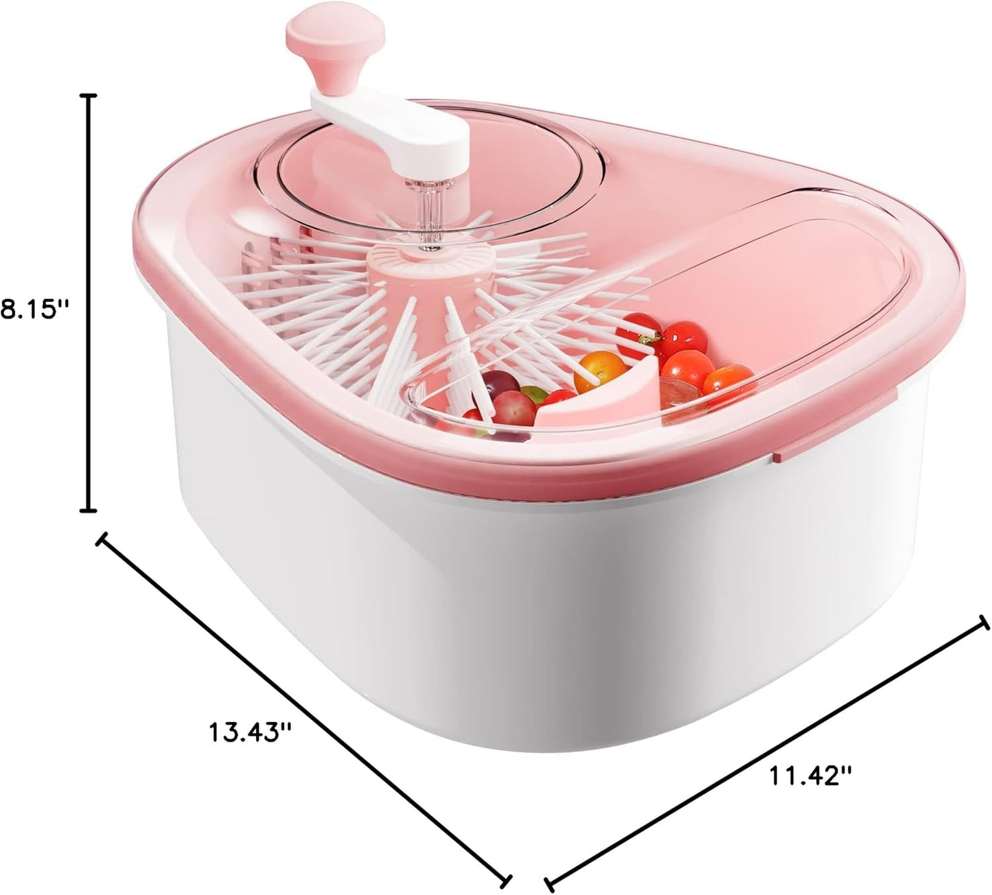 JOYMOOP Fruit Washer and Spinner with Brush, Large Cleaning Bowl for Fruits, Vegetables and Salad, Produce Scrubber