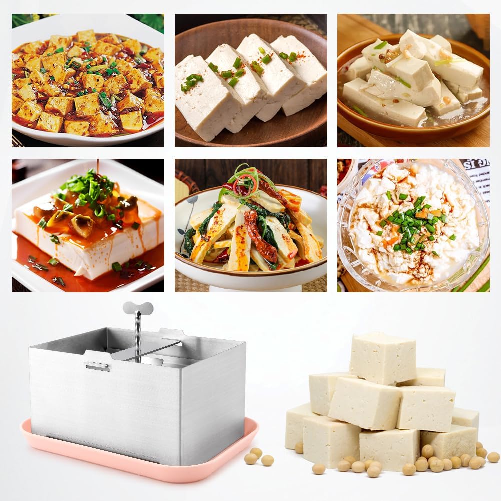 Stainless Steel Tofu Press with Presser Towel & Drip Tray
