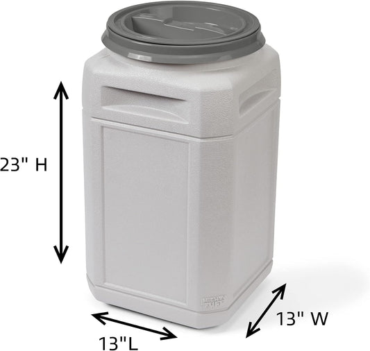 Mighty Tuff Airtight Dog Food Storage Container – 13 Gal, up to 54 lb Capacity – Cat and Dog Food Container with Twist Lid & Handles – BPA-Free, Made in USA