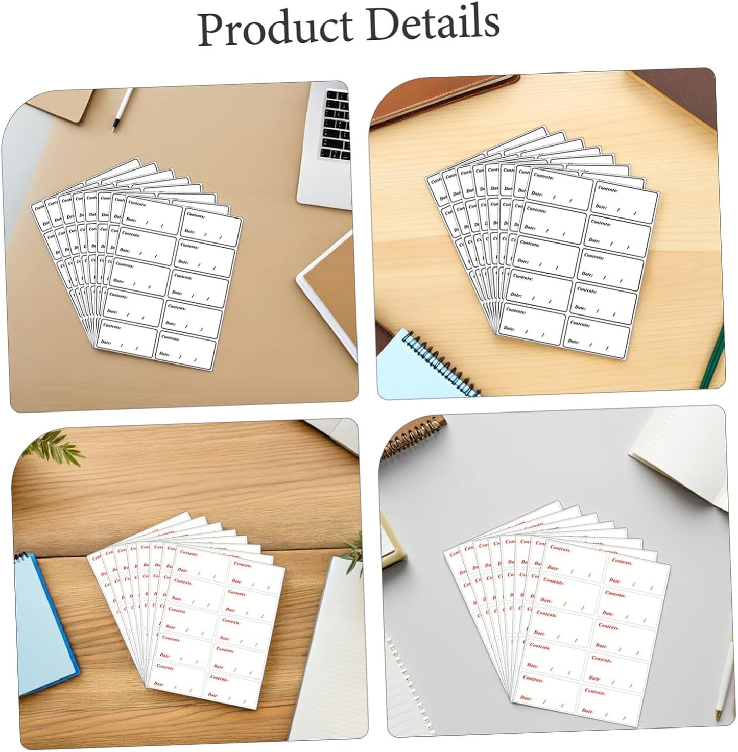 Waterproof Food Storage Labels Stickers, 400pcs Removable Date Stickers for Refrigerator and Freezer, Black Red PVC Food Container Labels for Kitchen Organization and Restaurant
