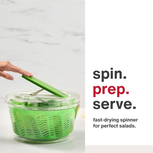 Zyliss Swift Dry Salad Spinner - Fruit Cleaner & Lettuce Spinner with Push Pump - Non-Slip Bowl - Dishwasher Safe - Large