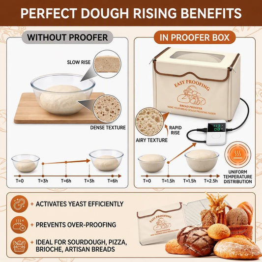 Bread Proofer Warming Box with Temperature Timer Control Metal Rack