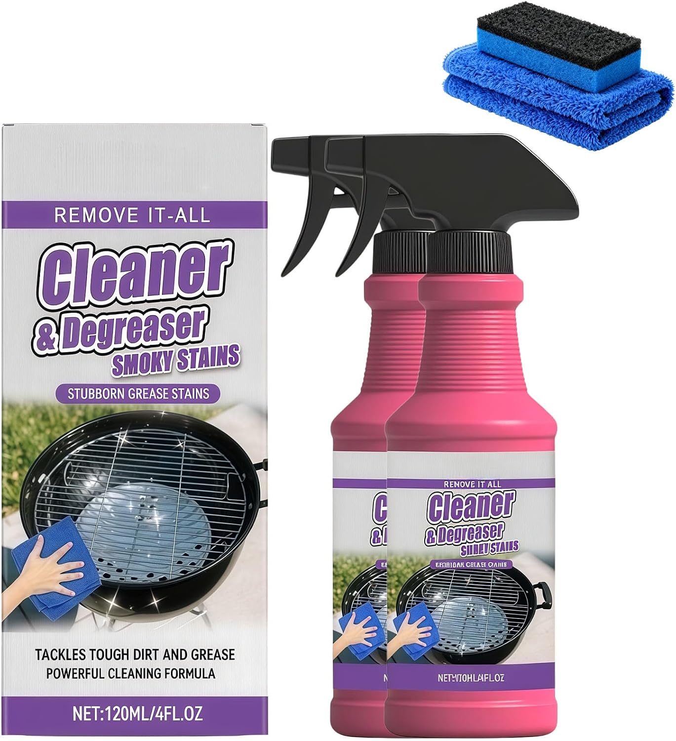 Lanenow Fast-Acting Heavy-Duty Grill Degreaser Spray for Outdoor Grills, BBQ Cleaning Spray for Grill Grates, Ovens, and Cooking Surfaces (1pcs)